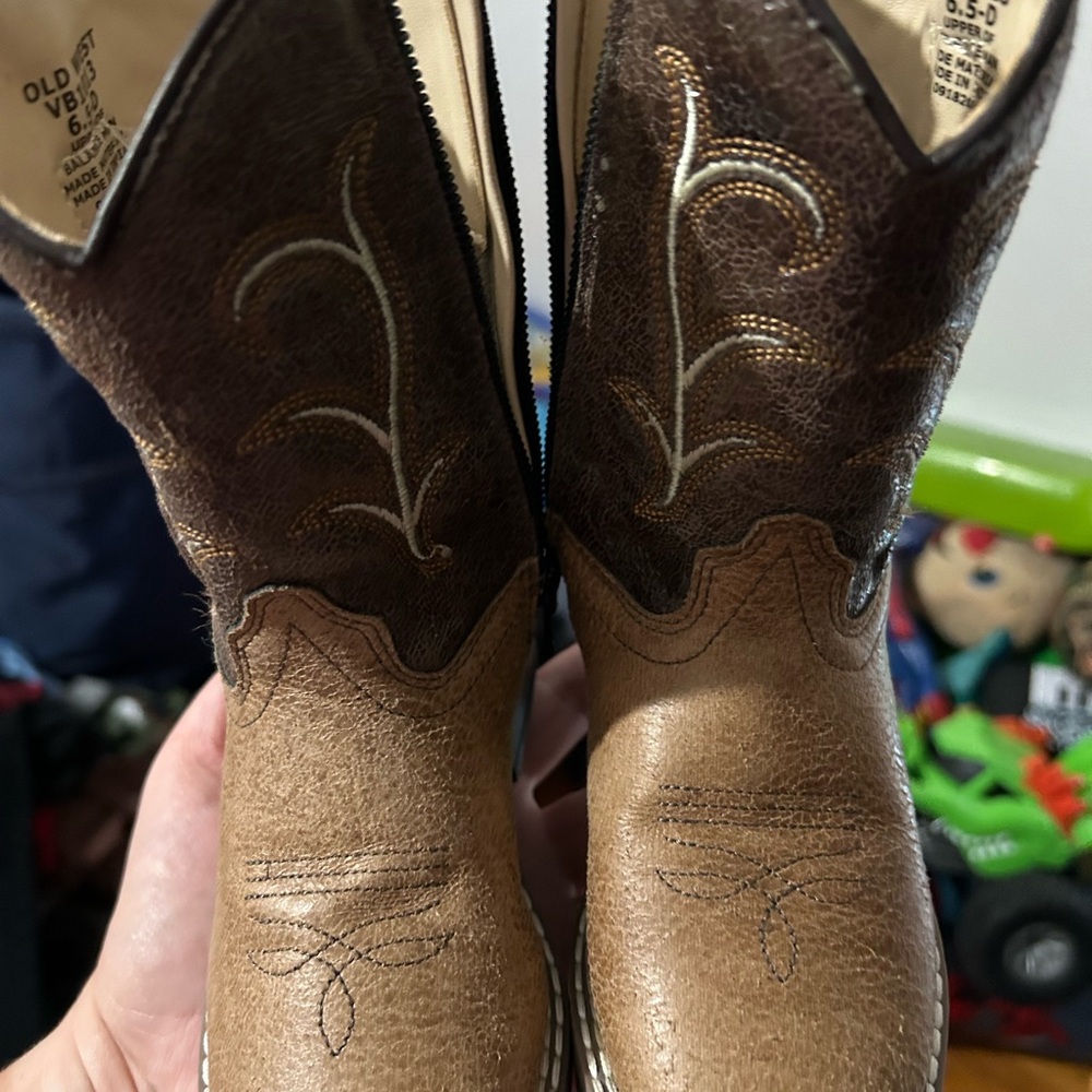 Old West Dark Brown Leather Boots